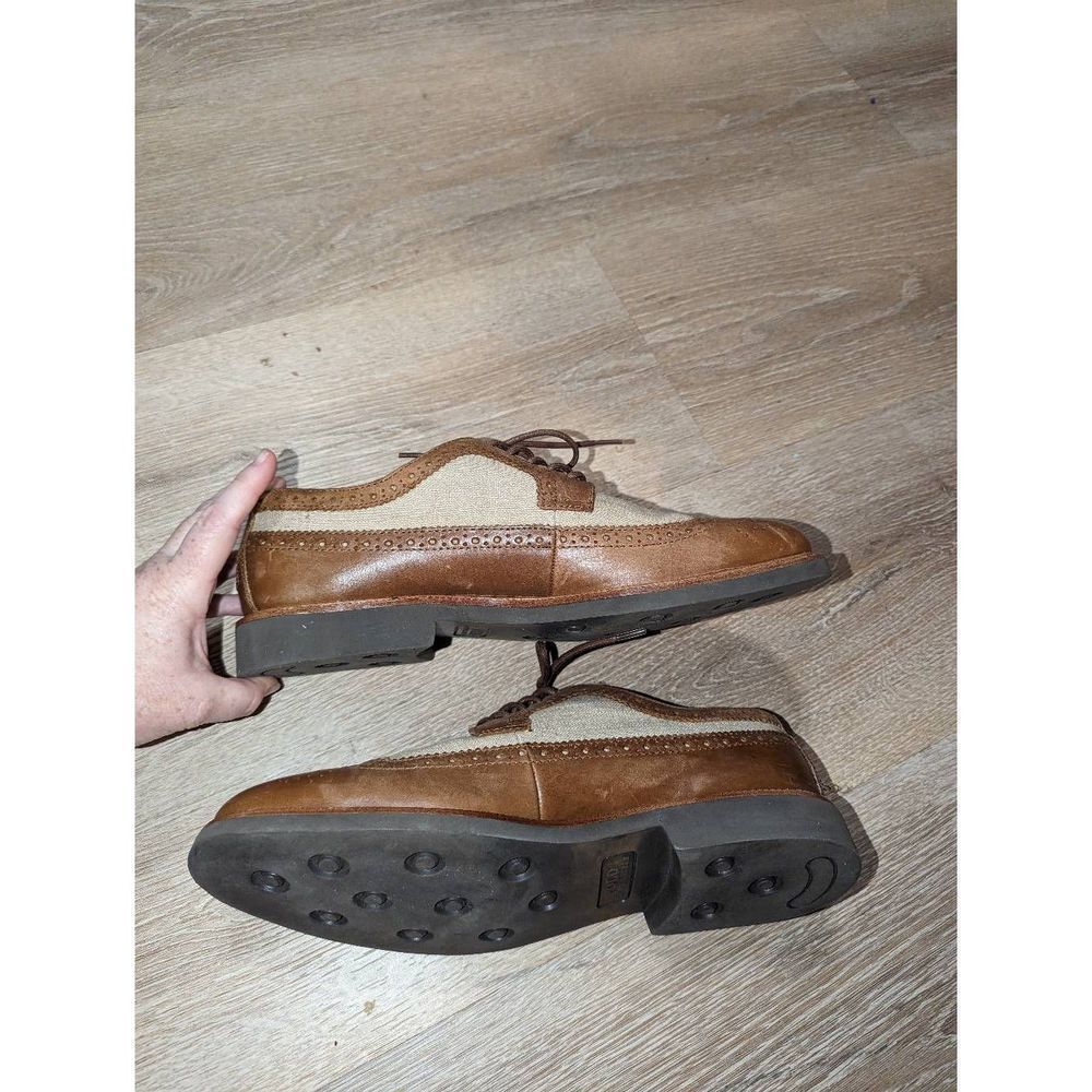 Polo Ralph Lauren Mens Torringtons 120 Oxford Dress Shoes Beige Leather 10.5D - Picture 7 of 13